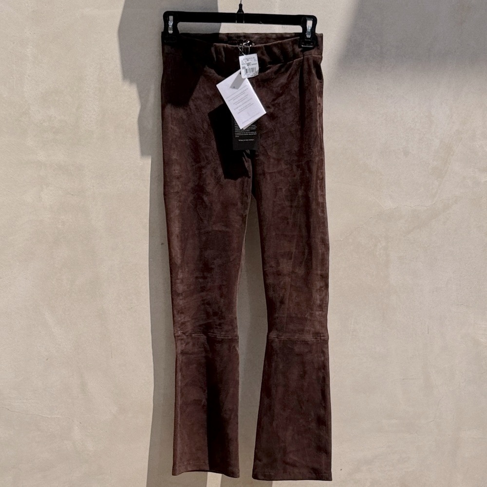 Brown 100% Genuine Suede Pants - NWT, real leather
